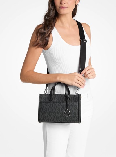Gigi Small Signature Logo Messenger Bag in BLACK | Michael Kors