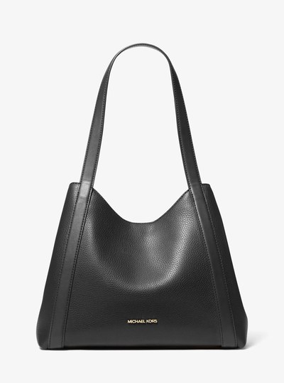 Rosemary Large Pebbled Leather Shoulder Bag in BLACK | Michael Kors