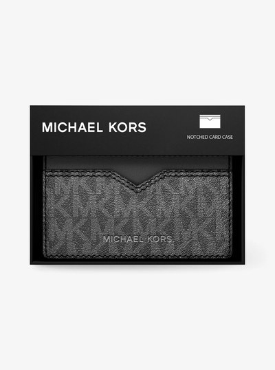 Hudson Logo Card Case in BLACK | Michael Kors