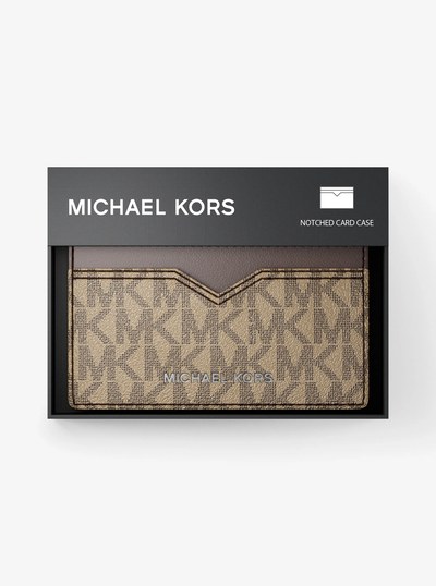 Hudson Logo Card Case in HUSK | Michael Kors