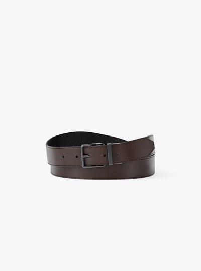 Leather Belt in BLACK | Michael Kors