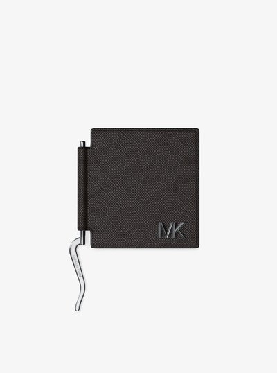 Edison Scratch-Resistant Leather Card Case with Money Clip in CHOCOLATE | Michael Kors
