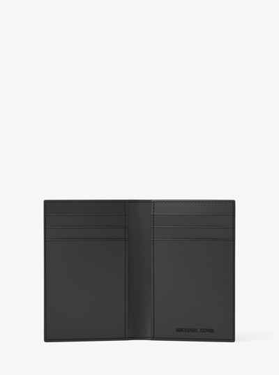 Hudson Metallic Signature Logo Folding Card Case in BLACK | Michael Kors