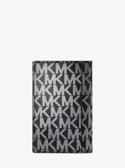 Hudson Metallic Signature Logo Folding Card Case in BLACK | Michael Kors