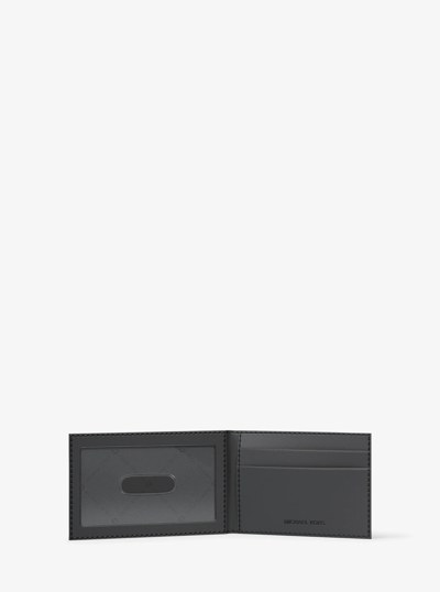 Hudson Metallic Signature Logo Billfold Wallet With Passcase in BLACK | Michael Kors