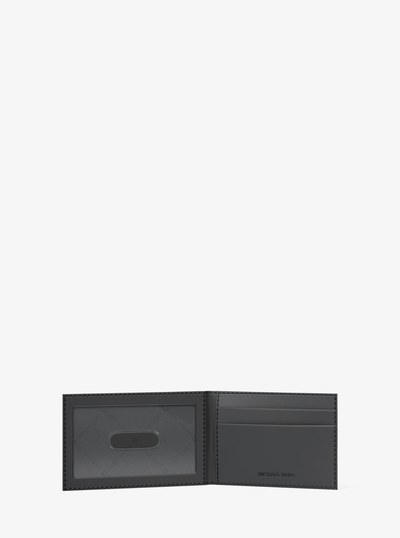 Hudson Metallic Signature Logo Billfold Wallet With Passcase in OPTIC WHITE | Michael Kors