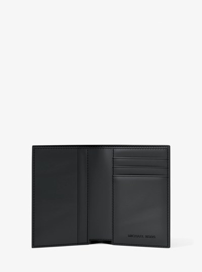 Hudson Signature Logo Folio Card Case  in BLACK | Michael Kors