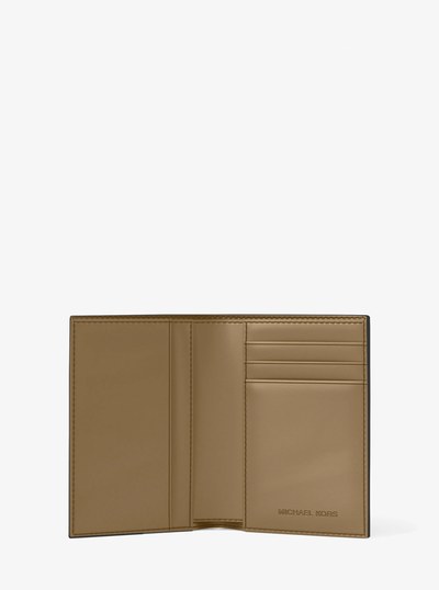 Hudson Signature Logo Folio Card Case  in LODEN | Michael Kors