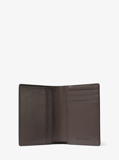 Hudson Leather Folio Card Case   in CHOCOLATE | Michael Kors