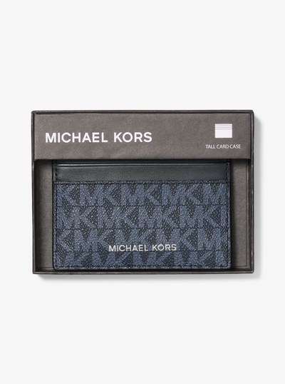 Greyson Logo Tall Card Case in ADMRL/PLBLUE | Michael Kors