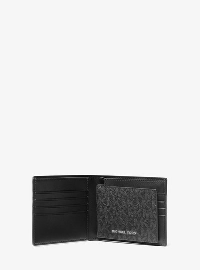 Harrison Logo Billfold Wallet With Passcase in BLACK | Michael Kors