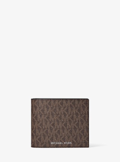 Harrison Logo Billfold Wallet With Passcase in BROWN/LUGGAGE | Michael Kors