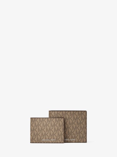 Harrison Logo Billfold Wallet With Passcase in HUSK | Michael Kors