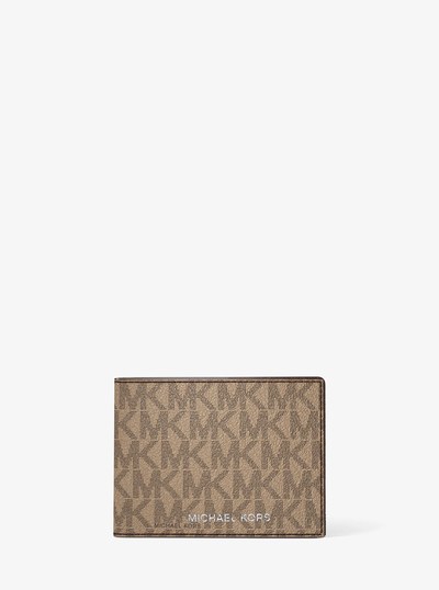 Harrison Logo Billfold Wallet With Passcase in HUSK | Michael Kors