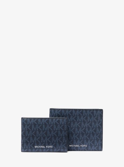 Harrison Logo Billfold Wallet With Passcase in ADMRL/PLBLUE | Michael Kors