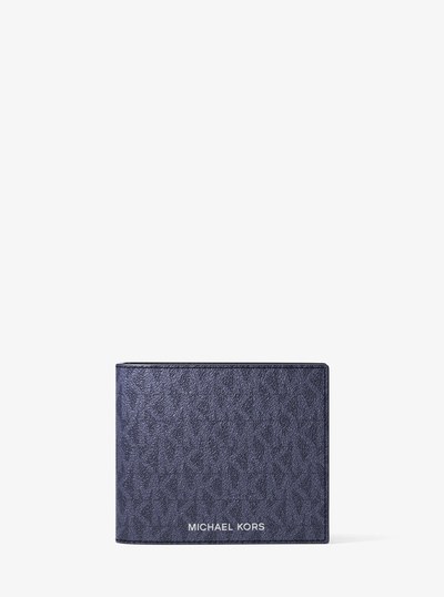 Harrison Logo Billfold Wallet With Passcase in DRESS BLUES | Michael Kors