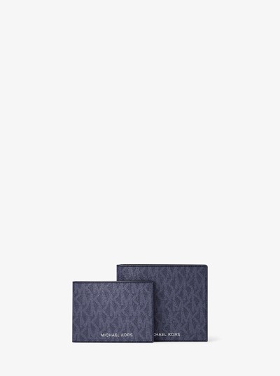 Harrison Logo Billfold Wallet With Passcase in DRESS BLUES | Michael Kors