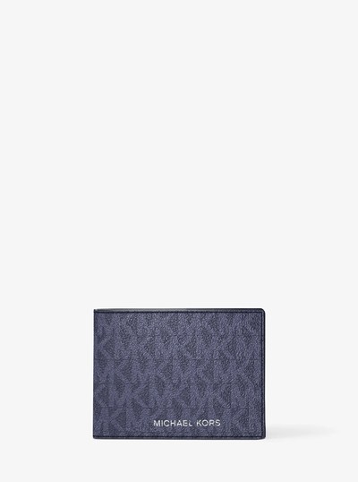 Harrison Logo Billfold Wallet With Passcase in DRESS BLUES | Michael Kors