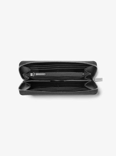 Greyson Logo Zip-Around Wallet in BLACK | Michael Kors