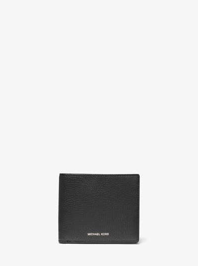Hudson Pebbled Leather Billfold Wallet in BLACK | Michael Kors