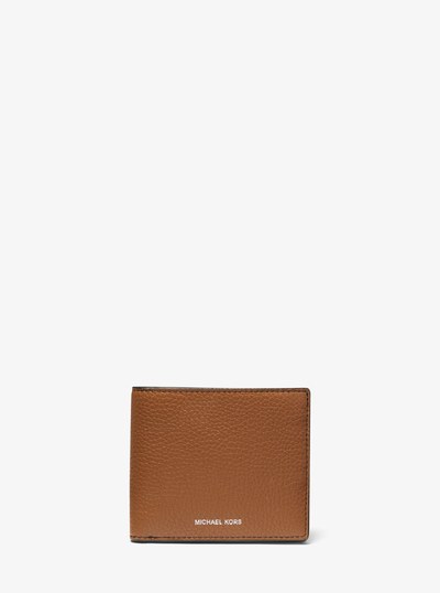 Hudson Pebbled Leather Billfold Wallet in LUGGAGE | Michael Kors