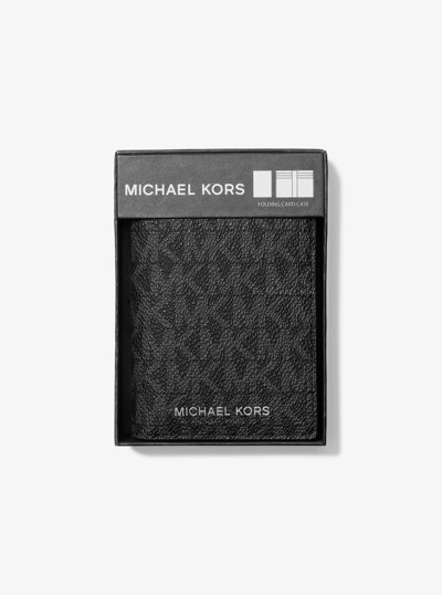 Hudson Logo Bi-Fold Card Case in BLACK | Michael Kors