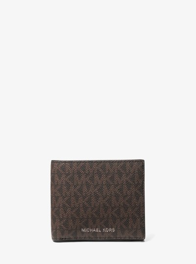 Porte-billets Hudson &agrave; logo Signature in BRUN/NOIR | Michael Kors