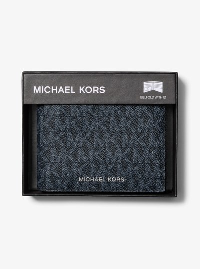 Hudson Signature Logo Billfold Wallet in ADMRL/PLBLUE | Michael Kors