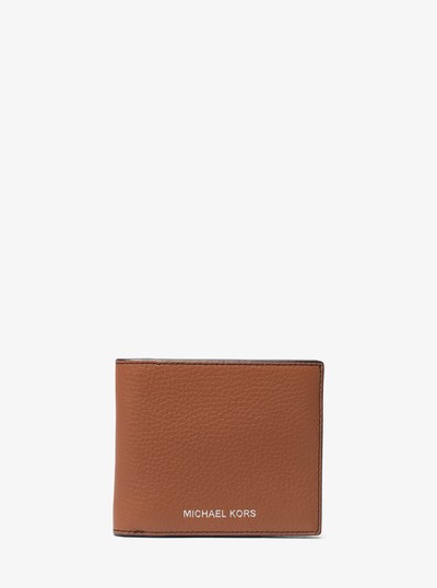 Hudson Pebbled Leather Billfold Wallet in LUGGAGE | Michael Kors