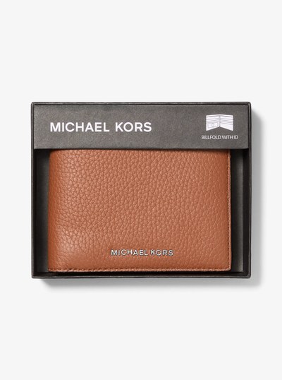 Hudson Pebbled Leather Billfold Wallet in LUGGAGE | Michael Kors