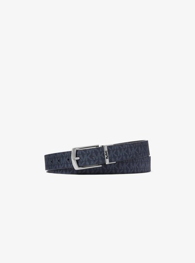 Reversible Signature Logo Belt in ADMRL/PLBLUE | Michael Kors