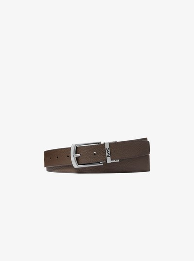 Reversible Pebbled Leather Belt in BLACK | Michael Kors