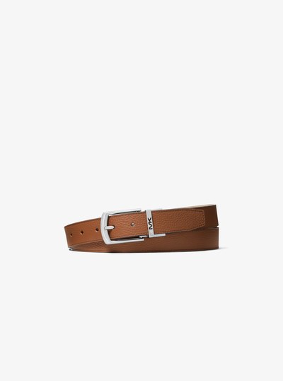 Reversible Pebbled Leather Belt in LUGGAGE | Michael Kors