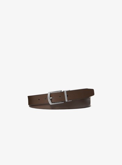 Reversible Signature Logo and Leather Belt in BLACK | Michael Kors
