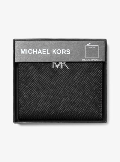 Edison Saffiano Leather Wallet in BLACK | Michael Kors