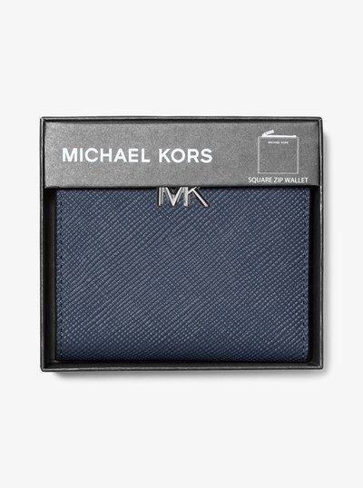 Edison Saffiano Leather Wallet in NAVY | Michael Kors