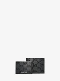 Hudson Logo Embossed Leather Billfold Wallet and Passcase
