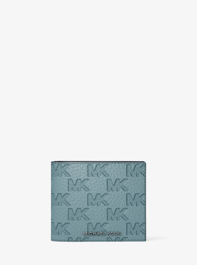 Hudson Logo Embossed Leather Billfold Wallet and Passcase in CHAMBRAY | Michael Kors