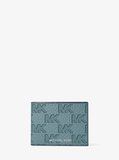 Hudson Logo Embossed Leather Billfold Wallet and Passcase in CHAMBRAY | Michael Kors