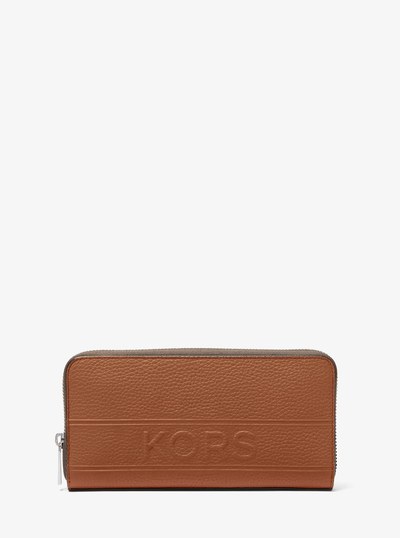Hudson Pebbled Leather Zip-Around Wallet in LUGGAGE | Michael Kors