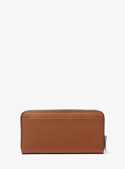 Hudson Pebbled Leather Zip-Around Wallet in LUGGAGE | Michael Kors