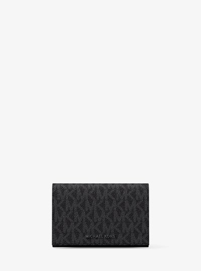 Hudson Signature Logo Card Case in BLACK | Michael Kors