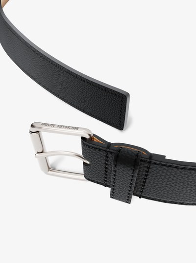 Pebbled Leather Belt in BLACK | Michael Kors