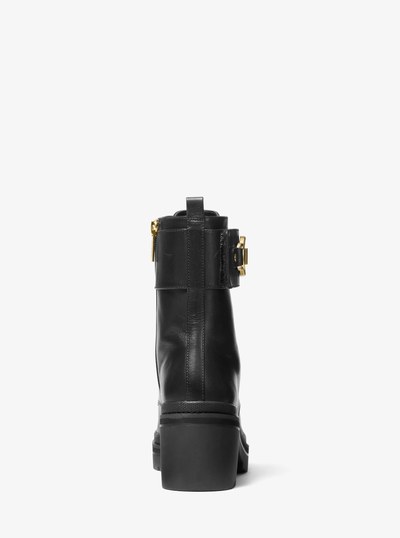 Rory Leather Combat Boot in BLACK | Michael Kors