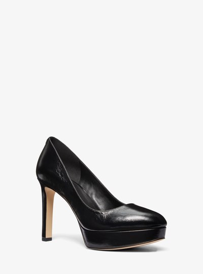 Escarpin &agrave; plateforme Chantal en simili cuir verni in NOIR | Michael Kors