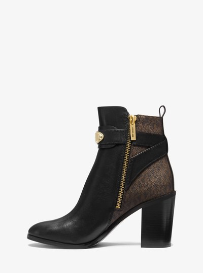 Darcy Leather and Logo Ankle Boot