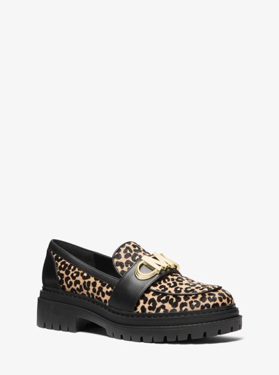 Parker Leopard Print Calf Hair Loafer in BLACK COMBO | Michael Kors