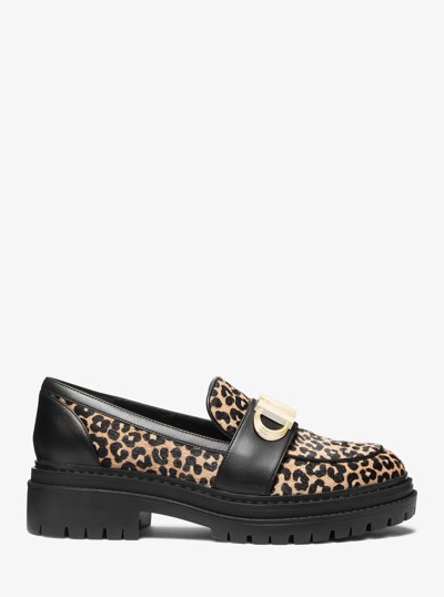 Parker Leopard Print Calf Hair Loafer in BLACK COMBO | Michael Kors