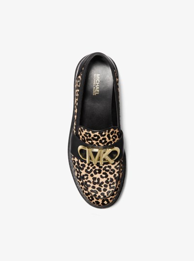 Parker Leopard Print Calf Hair Loafer in BLACK COMBO | Michael Kors