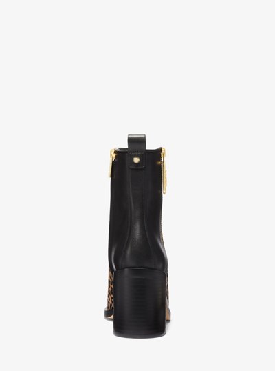 Regan Leopard Print Calf Hair and Leather Ankle Boot